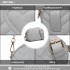 LH6834 - Miss Lulu Quilted Heart and Chevron Cross Body and Bum Bag - Grey